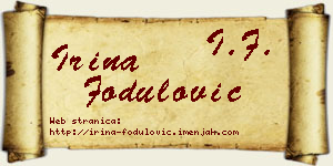Irina Fodulović vizit kartica